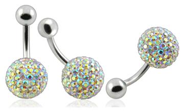 Piercing Crystal kulička se stříbrnou kuličkou PBSW00004