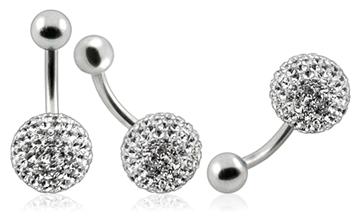 Piercing Crystal kulička se stříbrnou kuličkou PBSW00001