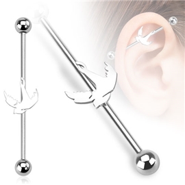 Industrial piercing - ptáček PIN00040