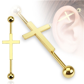 Industrial piercing - kříž PIN00035