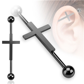 Industrial piercing - kříž PIN00035
