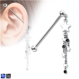 Industrial piercing - hvězdičky PIN00057