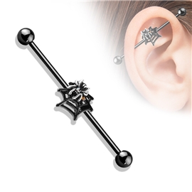 Industrial piercing - pavouček s pavučinou PIN00061