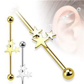 Industrial piercing - hvězdičky PIN00067