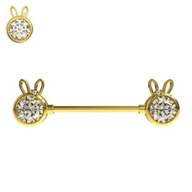 Piercing do bradavky - Hello Kitty s hvězdičkou a kamínkem PBR00051