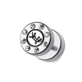 Falešný piercing do ucha s kamínky PFA00309